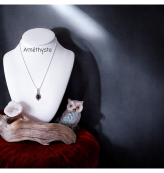 Pendentif Améthyste , Argent 925 - Énergie et Harmonie