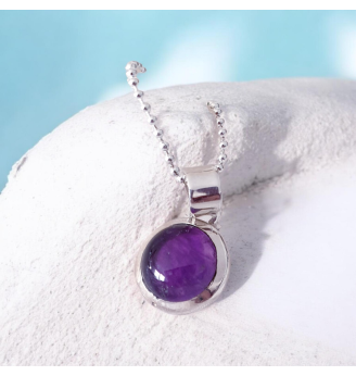 Pendentif Améthyste , Argent 925 – Paix intérieure et Ouverture spirituelle