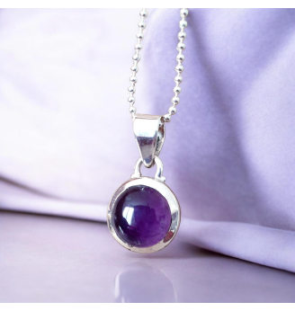 Pendentif Améthyste , Argent 925 – Paix intérieure et Ouverture spirituelle