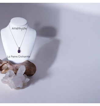 Pendentif Améthyste naturelle en Argent 925 – Bijou bien-être
