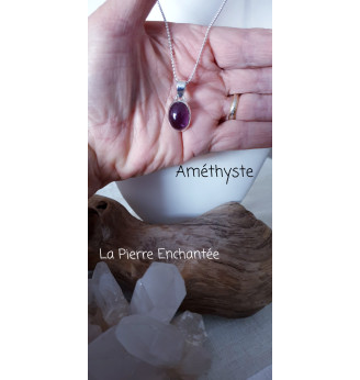Pendentif Améthyste naturelle en Argent 925 – Bijou bien-être