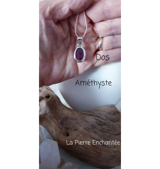 Pendentif Améthyste naturelle en Argent 925 – Bijou bien-être