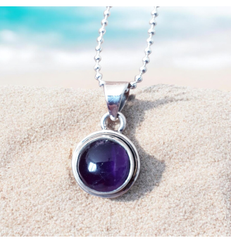 Pendentif Améthyste rond et Argent 925 – Harmonie et Clarté