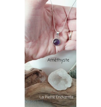 Pendentif Améthyste rond et Argent 925 – Harmonie et Clarté