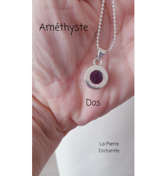 Pendentif Améthyste rond et Argent 925 – Harmonie et Clarté
