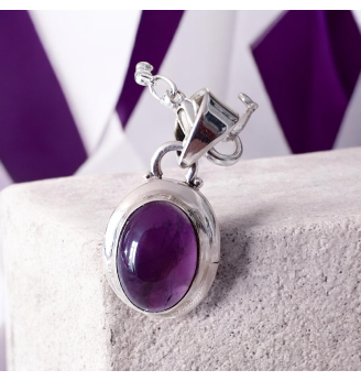 Pendentif Améthyste serti Argent – Méditation, intuition et calme intérieur