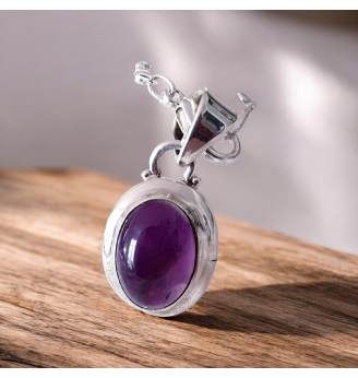 Pendentif Améthyste serti Argent – Méditation, intuition et calme intérieur