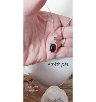 Pendentif Améthyste serti Argent – Méditation, intuition et calme intérieur