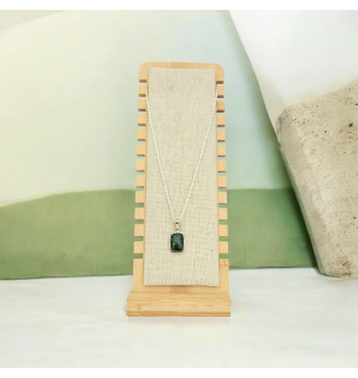 Pendentif Azurite-Malachite en Argent 925 – Pierre d’intuition et d’harmonie