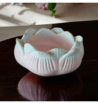 Photophore bougeoir Lotus en Résine Naturelle – Ambiance Zen et Romantique
