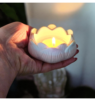 Photophore bougeoir Lotus en Résine Naturelle – Ambiance Zen et Romantique