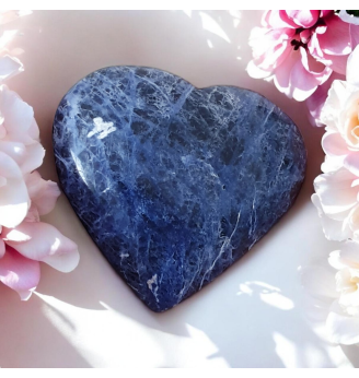 Sodalite Naturelle  cœur 115 g – Pierre Bleue de Collection et d’Harmonie