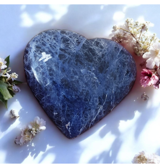 Sodalite Naturelle  cœur 115 g – Pierre Bleue de Collection et d’Harmonie