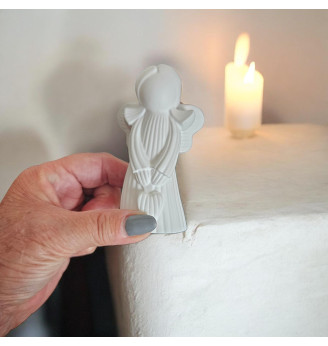 Ensemble Céleste Ange et Ailes d’Anges en Résine Blanche Naturelle