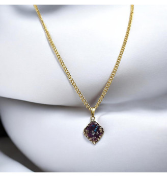 Ensemble en résine, Pendentif et Boucles d’Oreilles aux Fleurs Naturelles