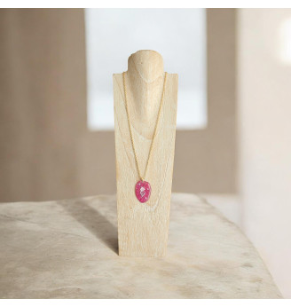 Pendentif bougainvillier véritable en résine cristal fait main