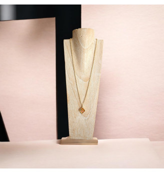 Pendentif en résine cristal avec fleurs séchées naturelles – Feu d’automne