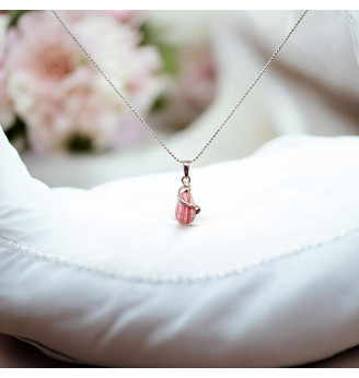 Pendentif en Rhodochrosite naturelle Argent 925 – Bijou en pierre naturelle sertie