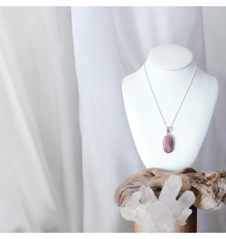 Pendentif en Rhodochrosite naturelle et Argent 925 – Élégance authentique