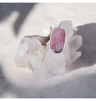 Pendentif en Rhodochrosite naturelle et Argent 925 – Élégance authentique