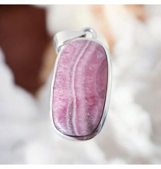 Pendentif en Rhodochrosite naturelle et Argent 925 – Élégance authentique