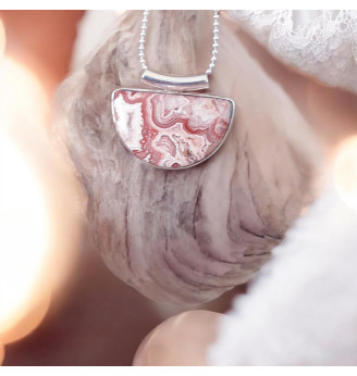 Pendentif Agate Crazy Lace et Argent – pierre d’équilibre et protection