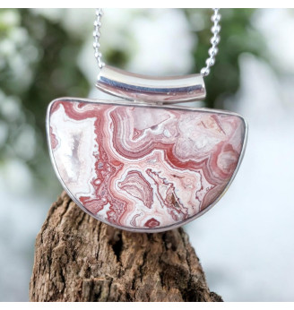 Pendentif Agate Crazy Lace et Argent – pierre d’équilibre et protection