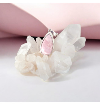 Pendentif en Opale Rose Argent 925 – Pierre Naturelle Authentique