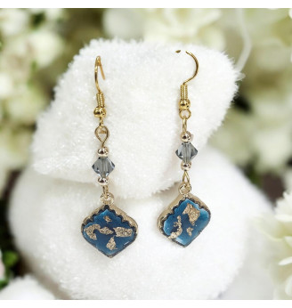Boucles d'Oreilles en Résine Cristal Esprit Mer et Vacances