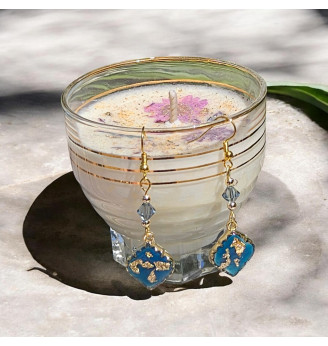 Boucles d'Oreilles en Résine Cristal Esprit Mer et Vacances