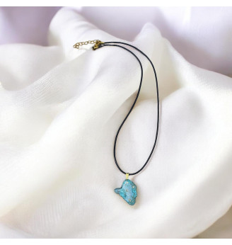 Pendentif en Résine Cristal Turquoise , forme libre, Esprit Mer .