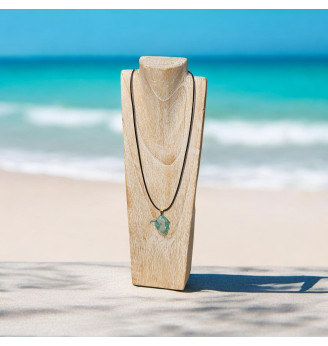 Pendentif en Résine Cristal Turquoise , forme libre, Esprit Mer .
