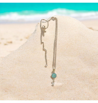 Ensemble en résine, Pendentif et Boucles d'Oreilles Turquoise – Éclat des Lagons