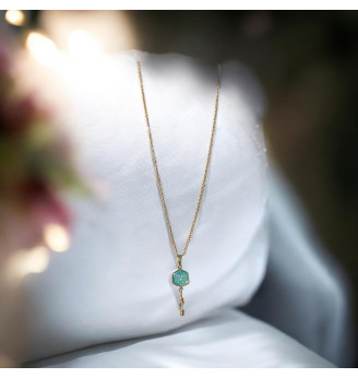 Ensemble en résine, Pendentif et Boucles d'Oreilles Turquoise – Éclat des Lagons
