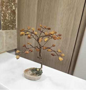Arbre de vie Ambre et bois fossilisé – Ancrage et sérénité
