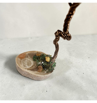 Arbre de vie Ambre et bois fossilisé – Ancrage et sérénité