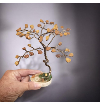 Arbre de vie Ambre et bois fossilisé – Ancrage et sérénité