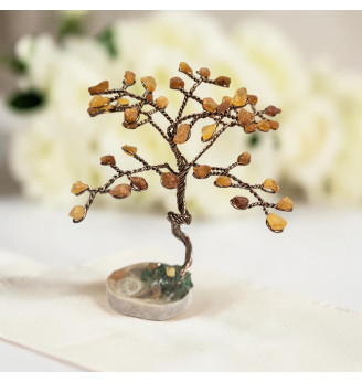 Arbre de vie Ambre et bois fossilisé – Ancrage et sérénité