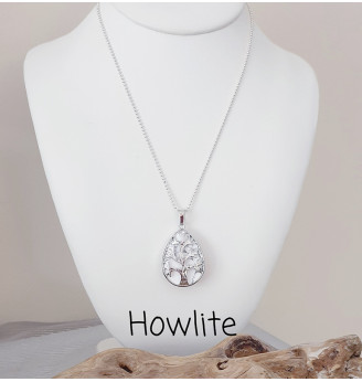 Pendentif  en Howlite Arbre de vie .
