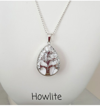 Pendentif  en Howlite Arbre de vie .