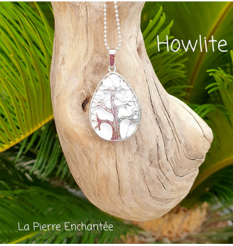 Pendentif  en Howlite Arbre de vie .