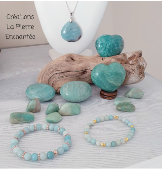 Bracelet en Amazonite 6 mm – Finitions dorées, bijou apaisant