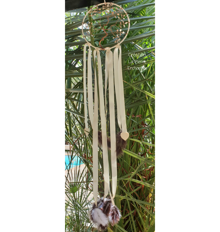 Attrape-Rêves Arbre De Vie Naturel 74 Cm – Artisanat Indonésien – Protection & Déco Boho