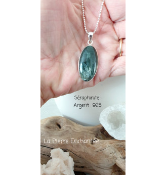 Pendentif en Séraphinite et Argent 925 .