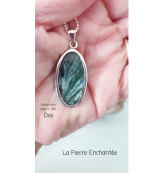 Pendentif en Séraphinite et Argent 925 .
