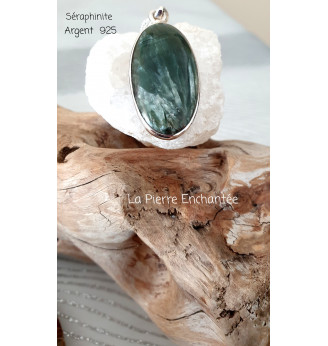 Pendentif en Séraphinite et Argent 925 .