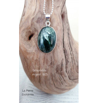 Pendentif en Séraphinite et Argent 925 .