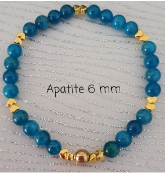 Bracelet en Apatite 6 mm – Élégance et Bien-Être au Poignet .