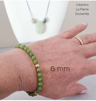 Bracelet en Jade  6 mm .