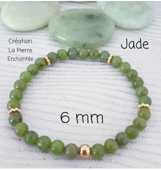 Bracelet en Jade  6 mm .